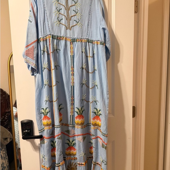 FARM Rio Light Blue Embroidered Maxi Dress - Picture 7 of 12